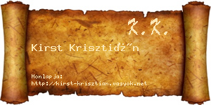 Kirst Krisztián névjegykártya